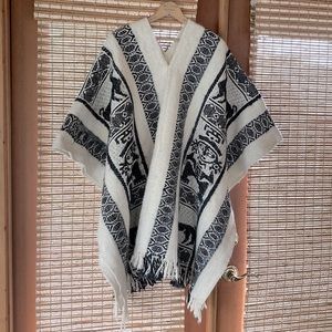 Vintage Boho Wool Poncho